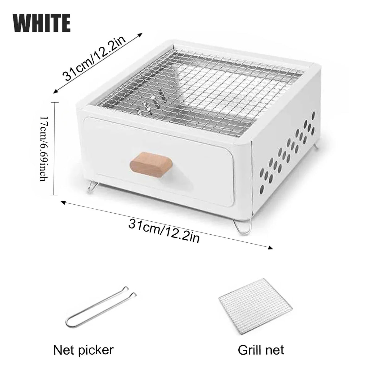 Portable Charcoal BBQ Grill – Non-Stick Stainless Steel Brazier