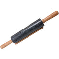 Leeseph Premium Marble Rolling Pin Wooden Handles Base Easy Clean