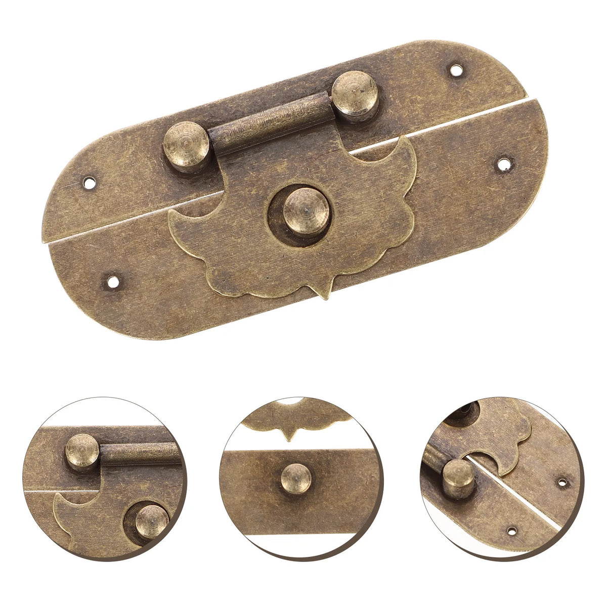 Copper Jewelry Box Buckle Latch Vintage Wooden Case Suitcase Cabinet