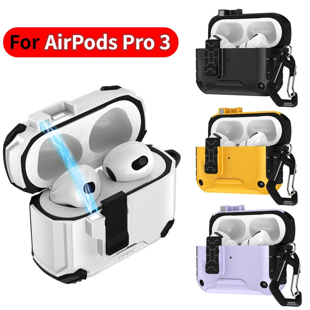 AirPods Pro 3 MagSafe Case – Magnetic Lock, Kickstand & Carabiner