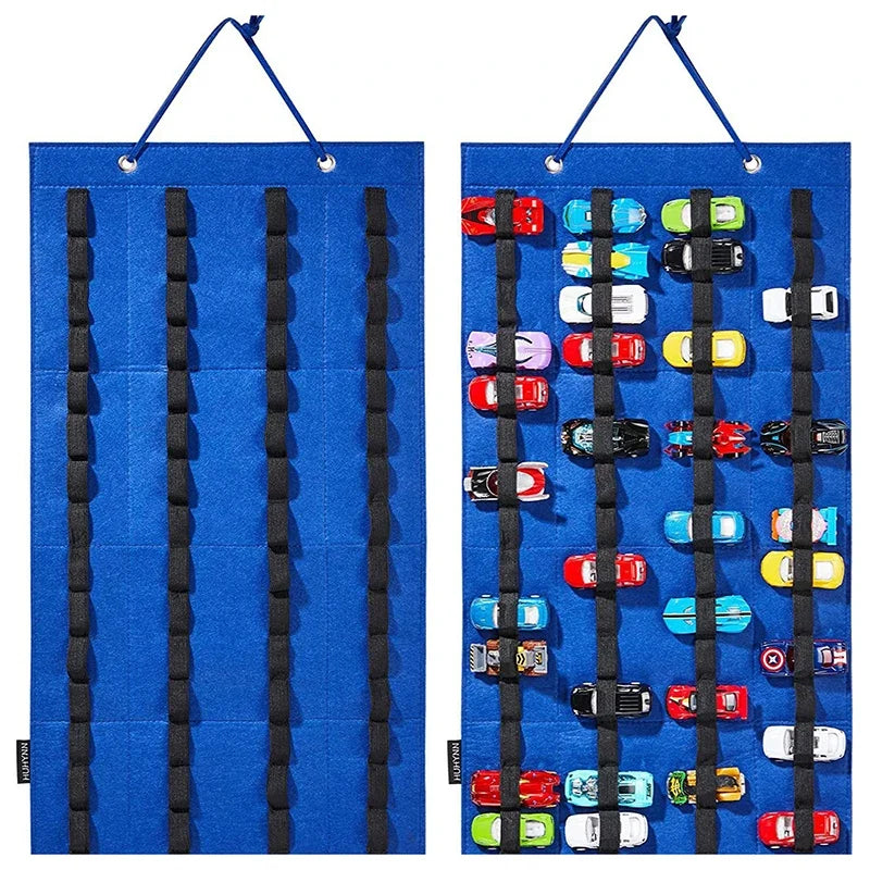 Wall Hanging Toy Car Organizer – Large Capacity Storage Bag