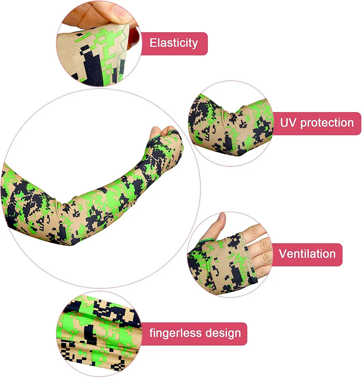 Cooling Arm Sleeves UPF 50+ Sun Protection for Men & Women