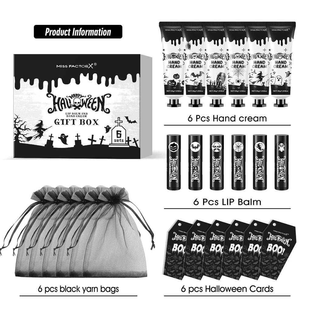 24-Piece Halloween Beauty Gift Set – Hand Creams & Lip Colors
