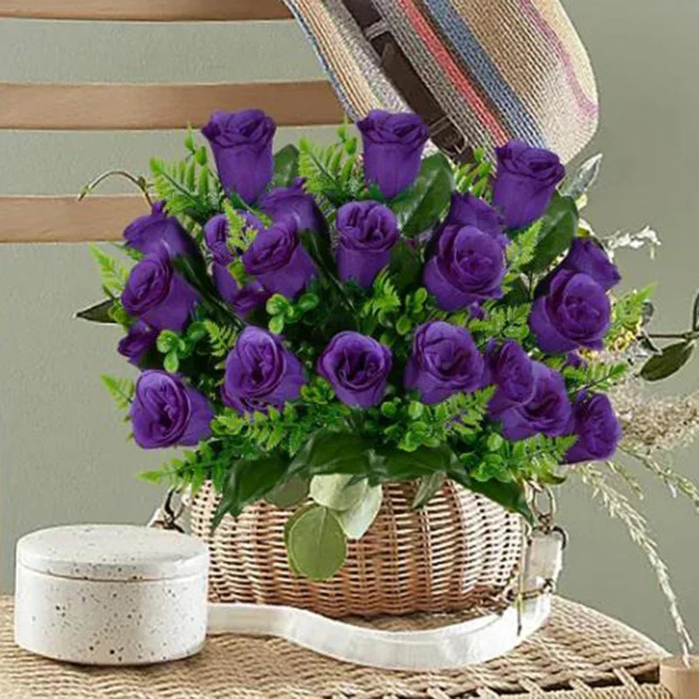 2Pcs 42cm Silk Artificial Rose Bouquet – Wedding & Home Decor
