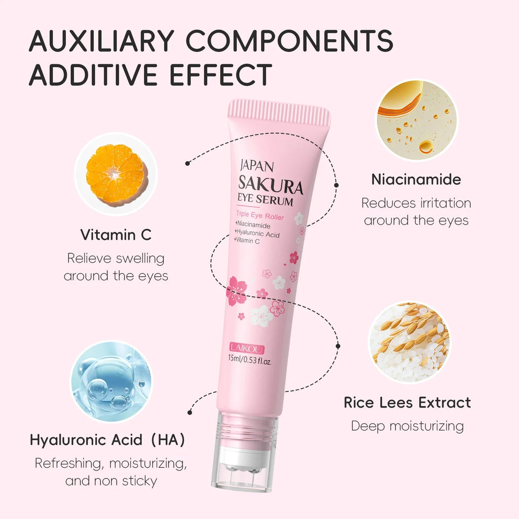LAIKOU Sakura Roller Eye Serum – Dark Circles & Fine Lines