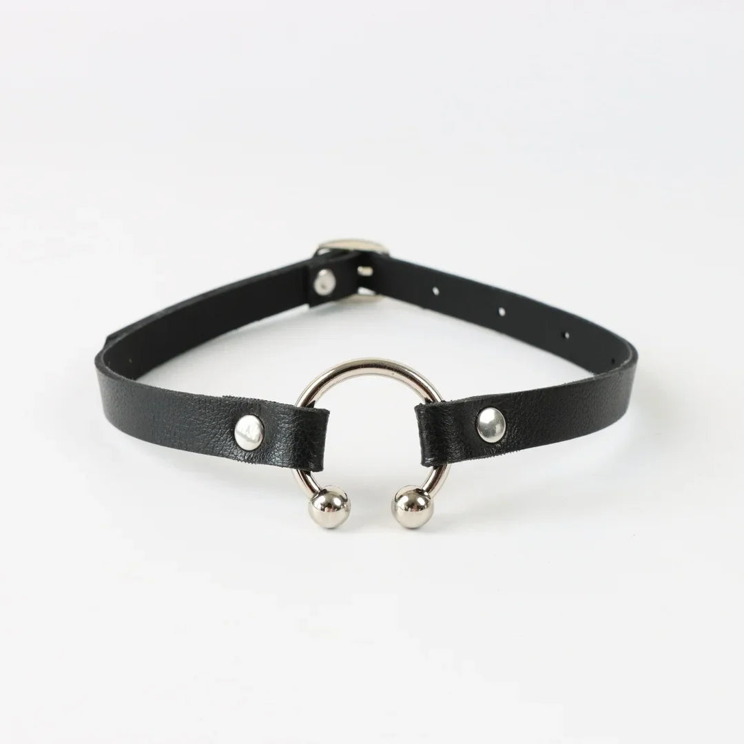 Vintage Y2K Necklace Belt Women Fashion Punk Pu Leather Choker Collar