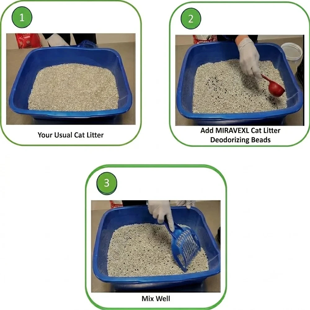 MIRAVEXL Activated Carbon Cat Litter Deodorizing Beads 200g