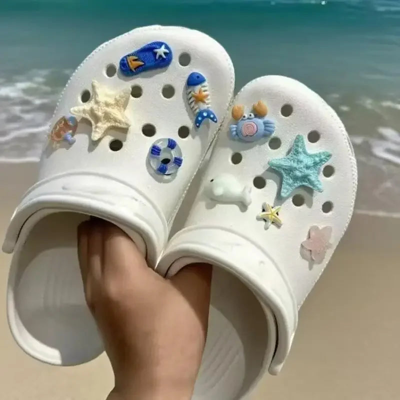 Ocean DIY Shoe Charms Set – Fish, Starfish & Shell Decorations