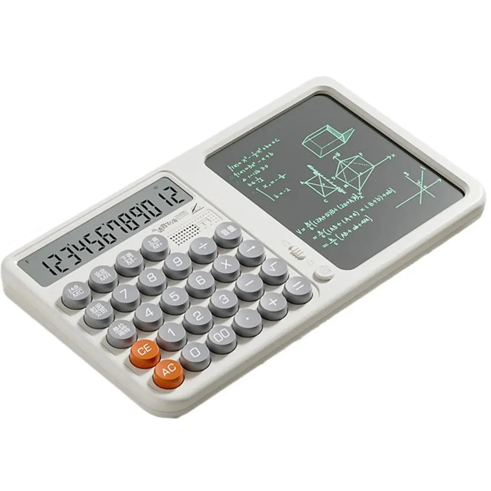 Large Display Calculator with Notepad, Voice & Erasable Writing Pad