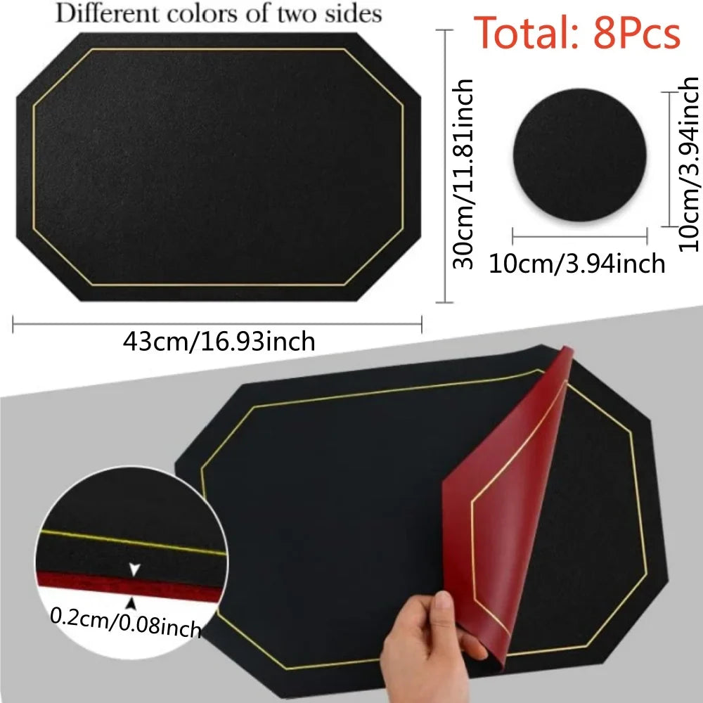 Placemats Coaster 4 Dual Sided Two-color Place Mats 30x43cm 11 81x16