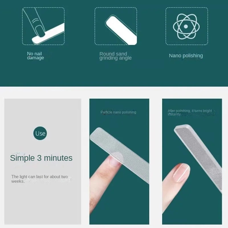 Nano Glass Nail File – Stainless Steel Buffer & Polish Tool