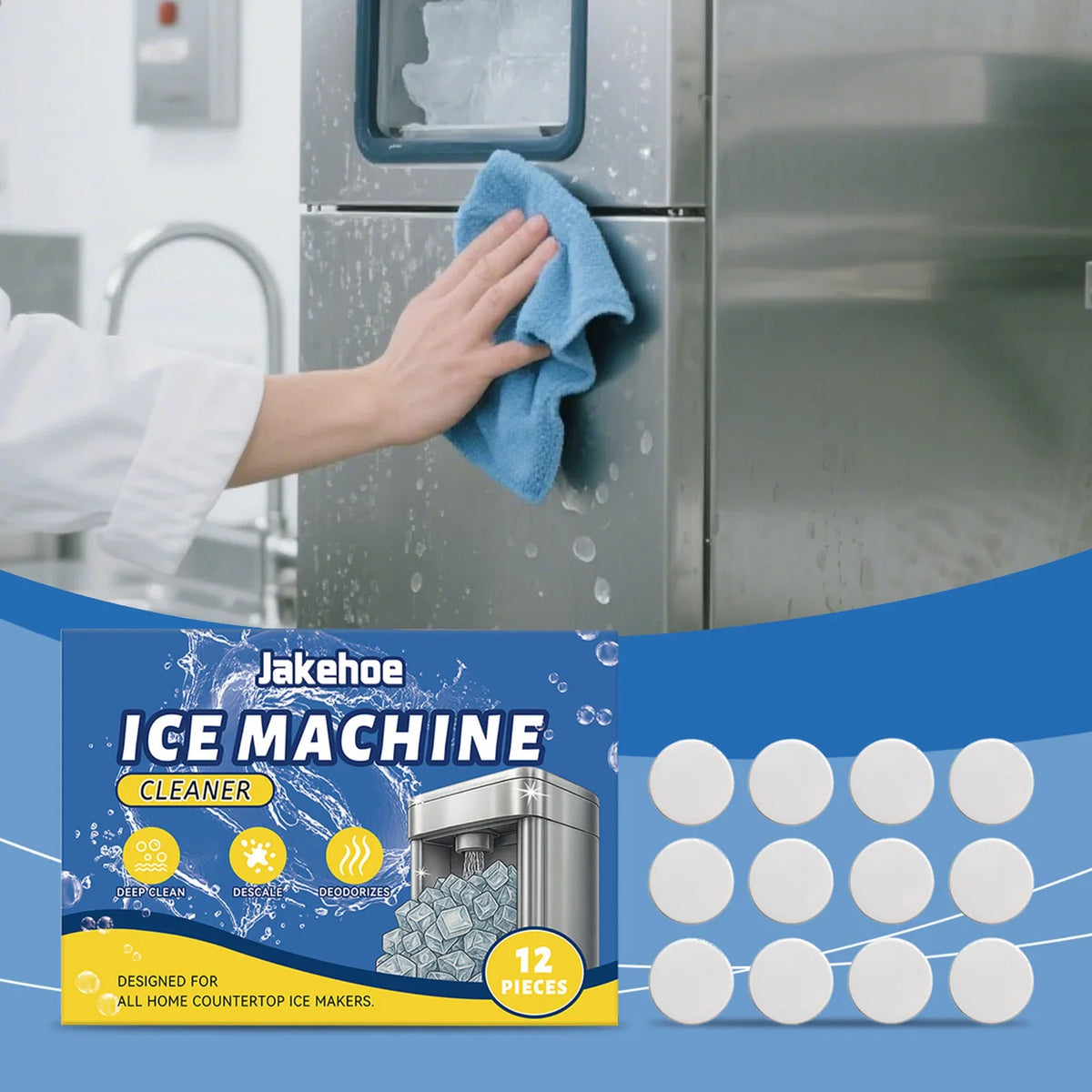 Ice Maker Cleaning Tablets | Descaler & Deodorizer 12 Pack
