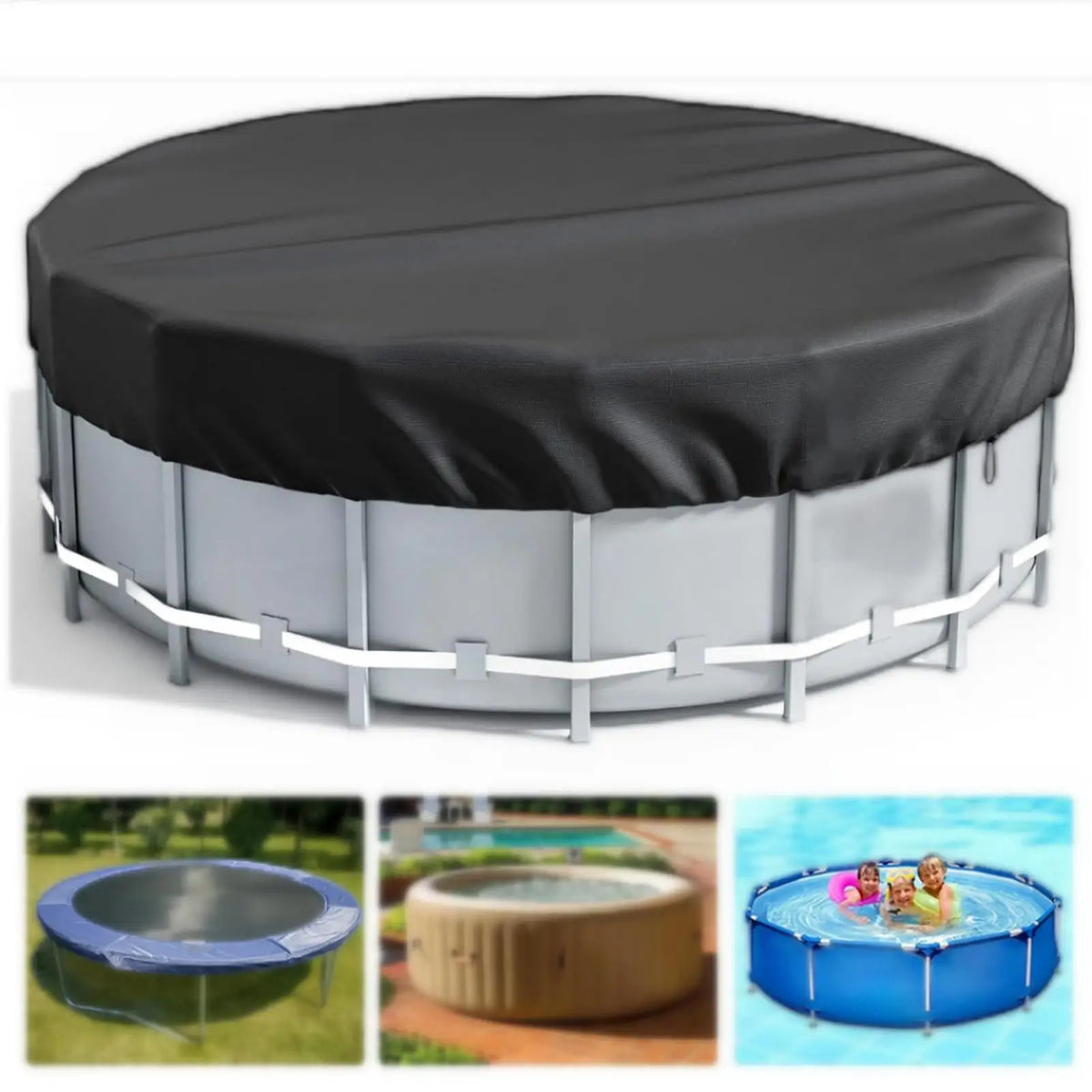 8 10 12FT Round Swimming Pool Covers Aboveground Pools Tub Cover