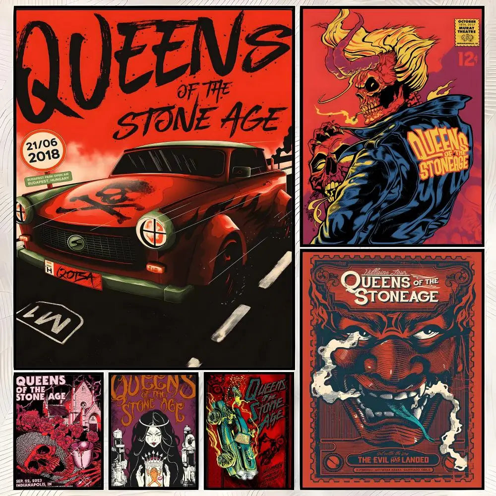 Queens of the Stone Age Wall Poster – HD Self-Stick Waterproof