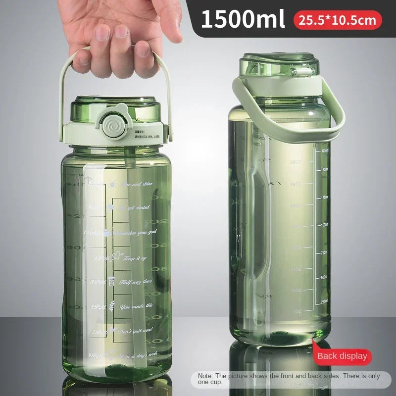 Sports Water Cup Straws Handle BPA-Free Leak-proof Portable Bottle