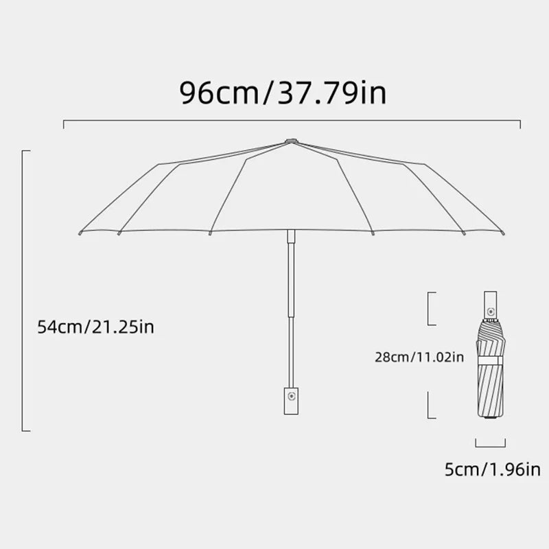 Windproof Waterproof Auto Travel Umbrella – UV & Rain Protection
