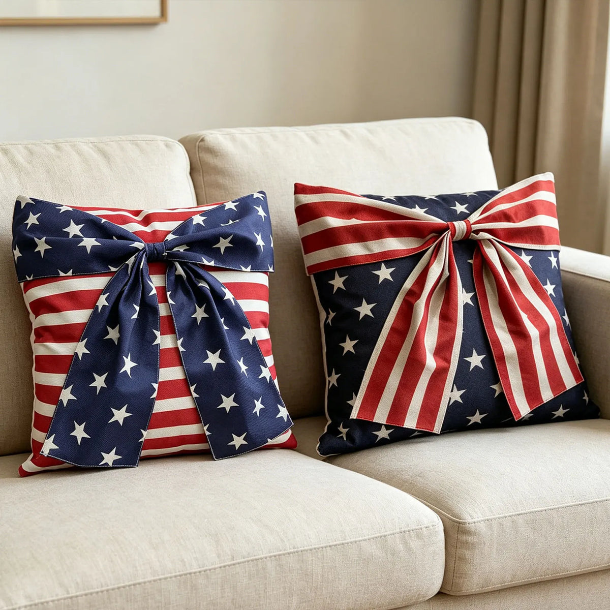 4th of July Patriotic Pillow Cover – Stars & Stripes Cushion