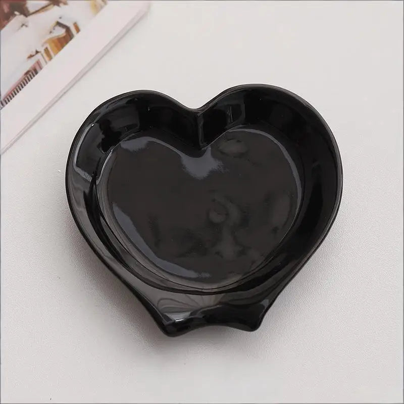 Creative Heart Shaped Ceramic Spoon Rest Pad Coffee Holder Soup Ladle