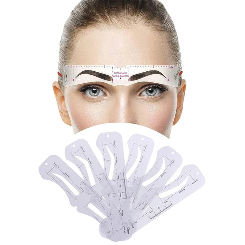 6-Piece Reusable Eyebrow Stencil Kit – Shaper & Template Set