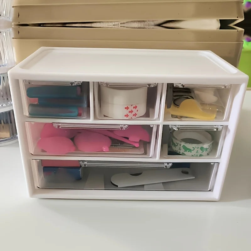 Six-compartment Drawer Storage Box Bead Small Jewelry Plastic