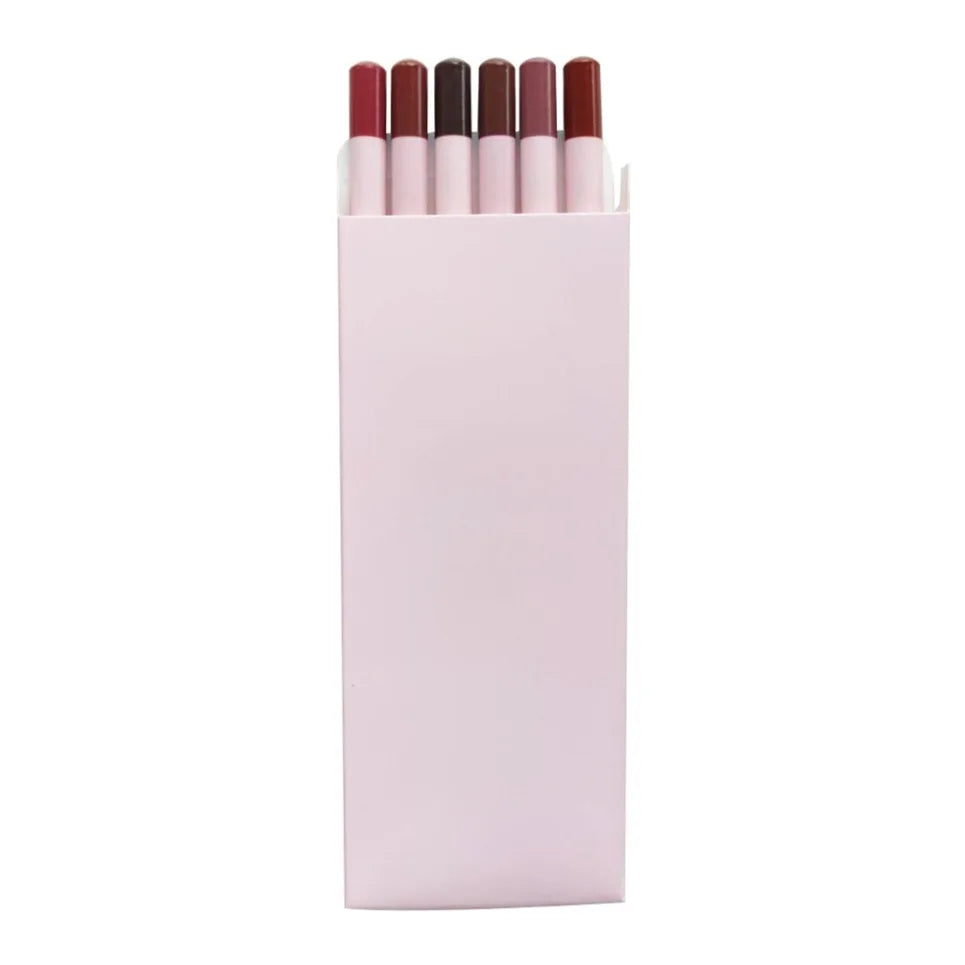 6-Piece Waterproof Matte Lip Liner Set | Vegan, Long-Lasting