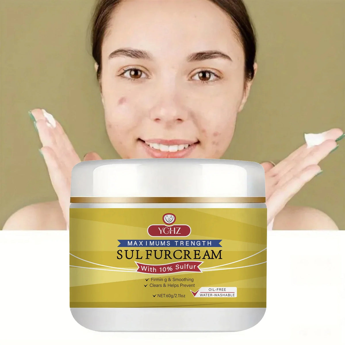 YCHZ Sulfur Face Cream – Brightening & Moisturizing | 60g