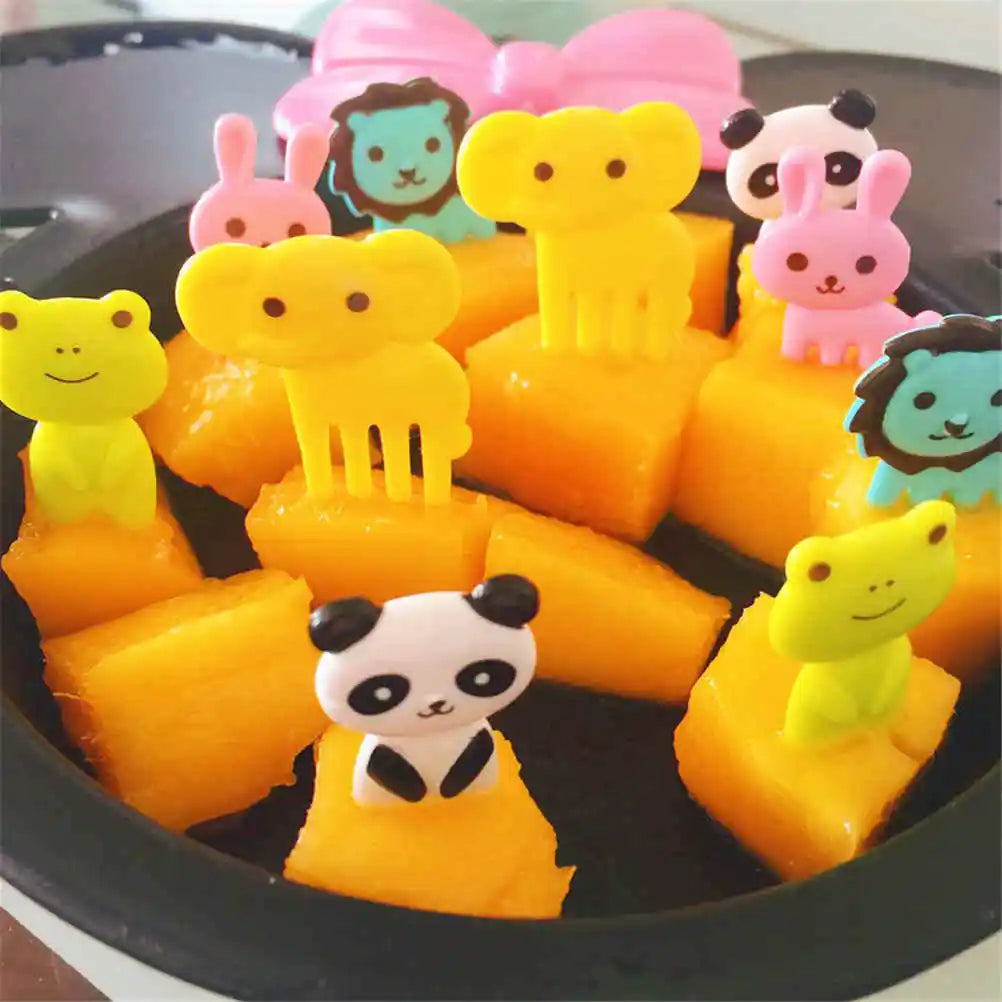 10-Piece Kids Animal Cartoon Fruit Picks – Bento Lunch Decor