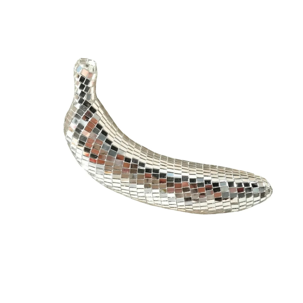 Mirror Disco Banana Figurine | Reflective Retro Desktop Ornament
