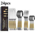 24-Piece Stainless Steel Flatware Set – Knives, Forks & Spoons