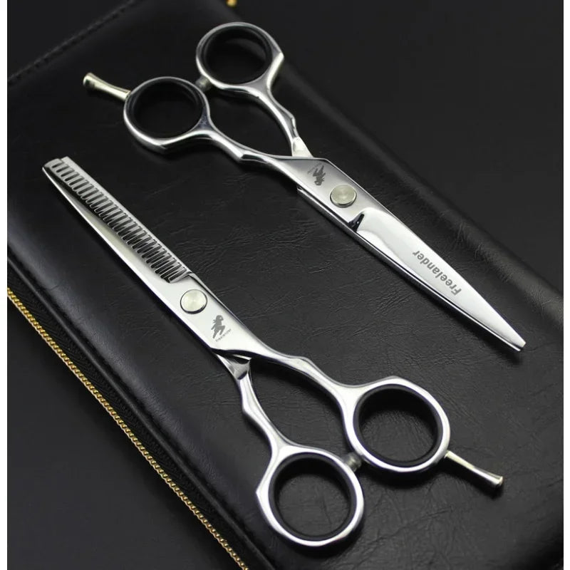 5.5" Professional Black Thinning Hair Scissors | Barber Shears