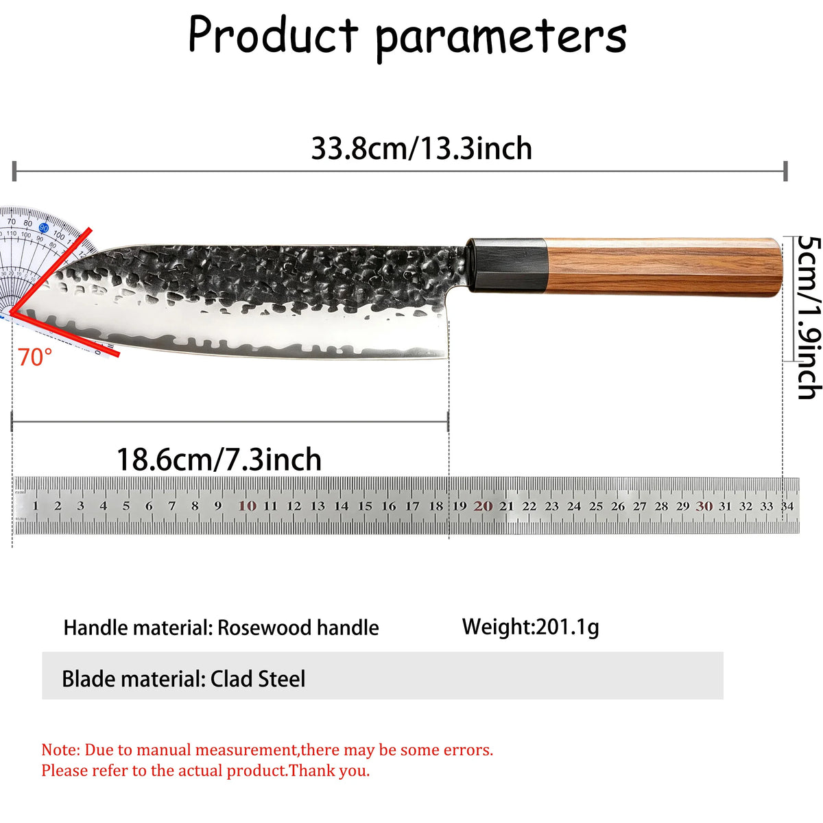 Hand Forged Japanese Santoku Knife – Sharp Stainless Chef Knife