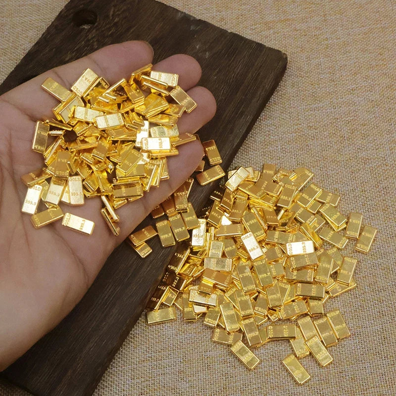 50 Pc Miniature Gold Bar Set – Dollhouse Decor & Pretend Play