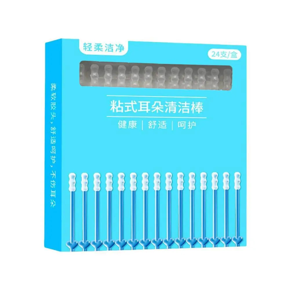 SADOER 24-Pack Silicone Sticky Ear Wax Remover Picks – Kids & Adults