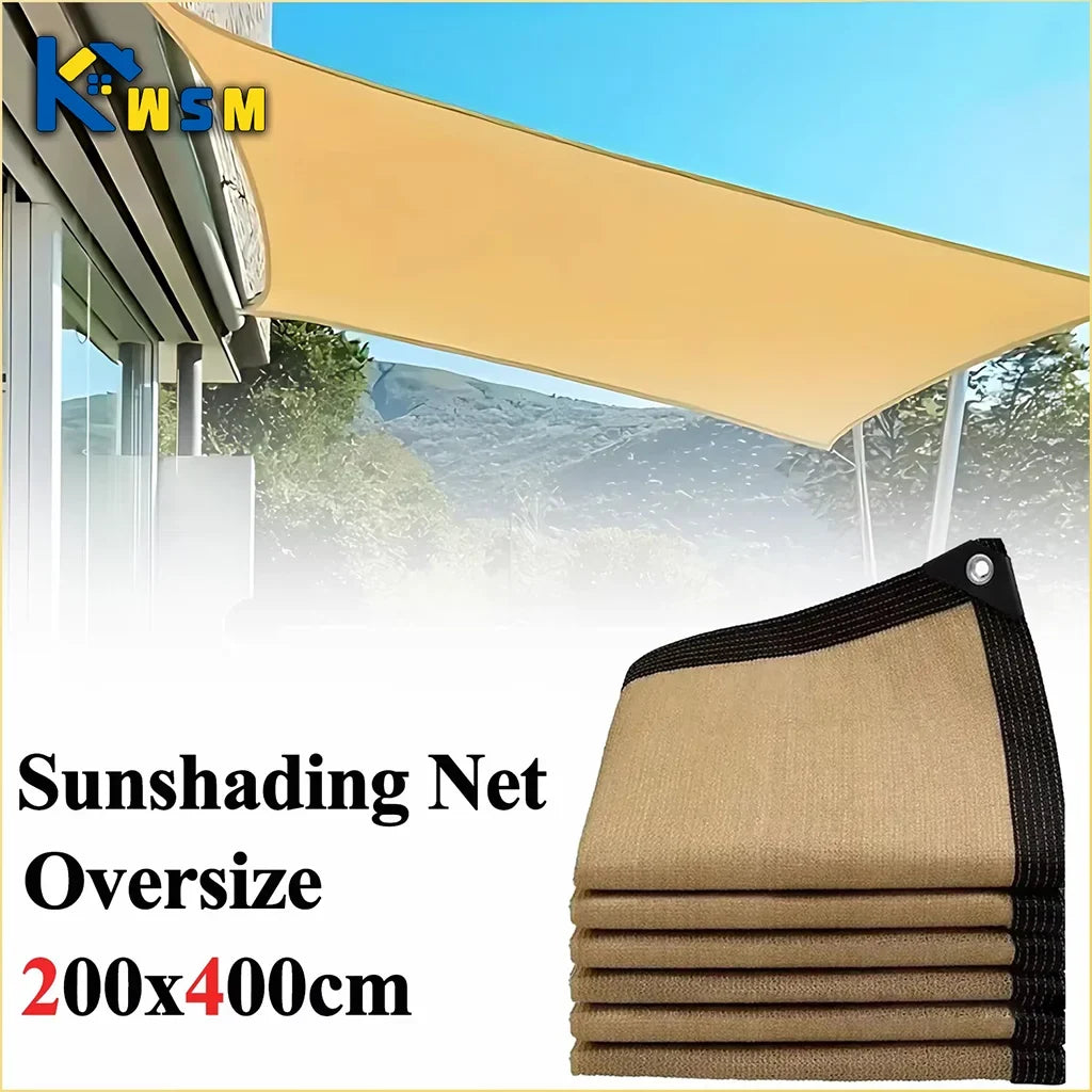 200x400cm Beige HDPE Outdoor Shade Net – Heat Insulation Cloth