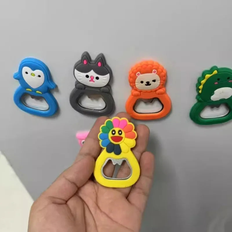 Cartoon Small Animal Bottle Opener Refrigerator Magnet Pvc Soft Glue