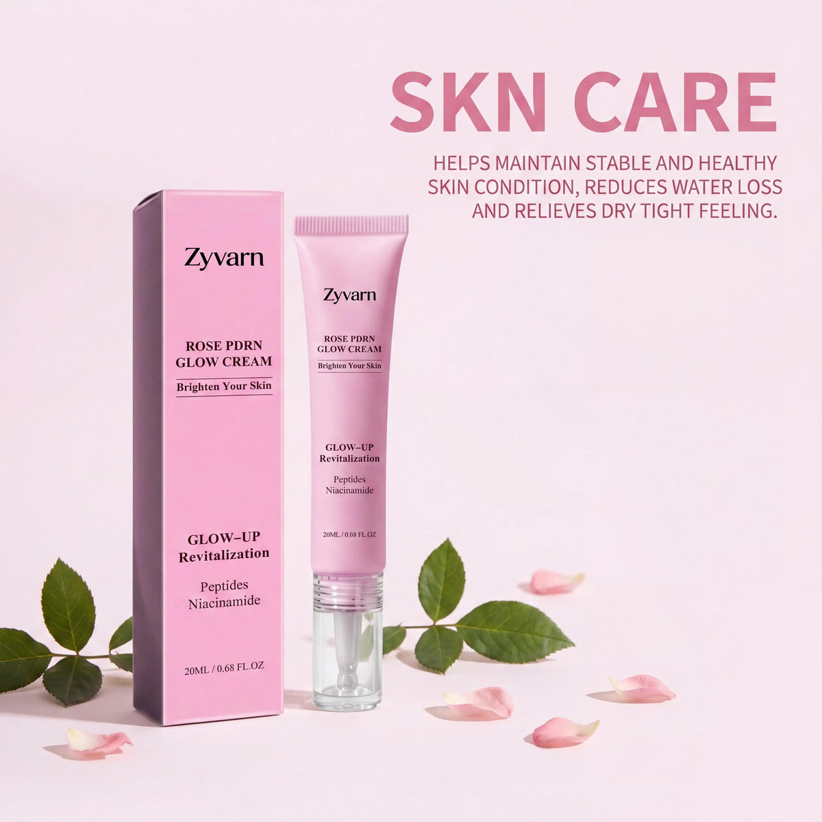 ZYVARN Rose PDRN Glow Boost Cream | Niacinamide & Peptides