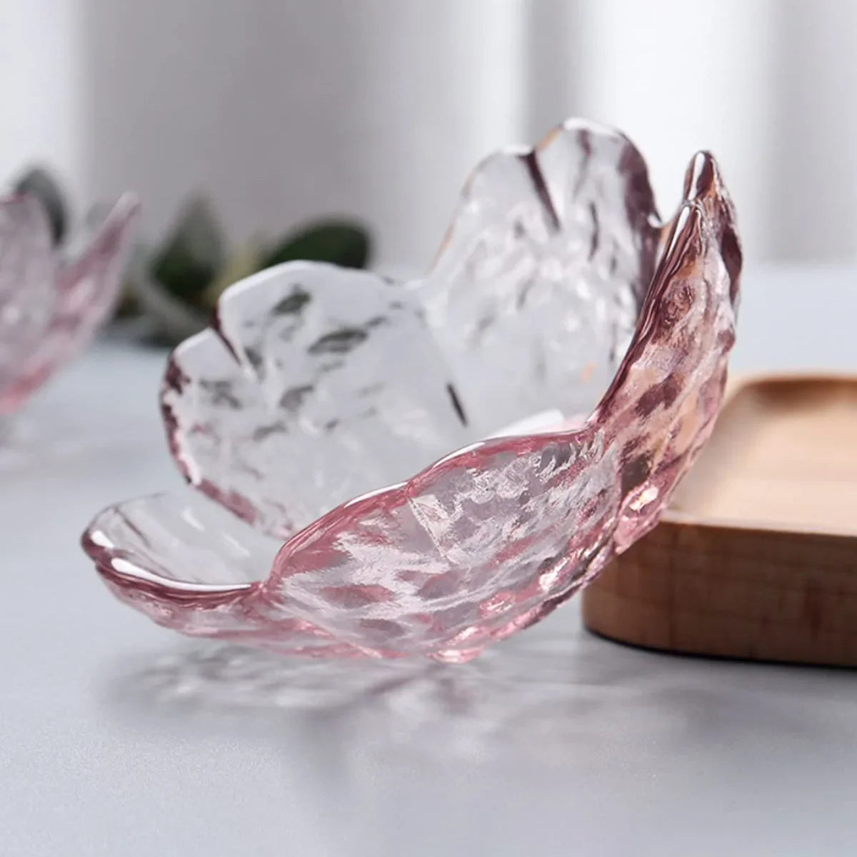Pink Glass Bowls 3 6 Small Dip Sauce Plates Japanese Sakura Flower