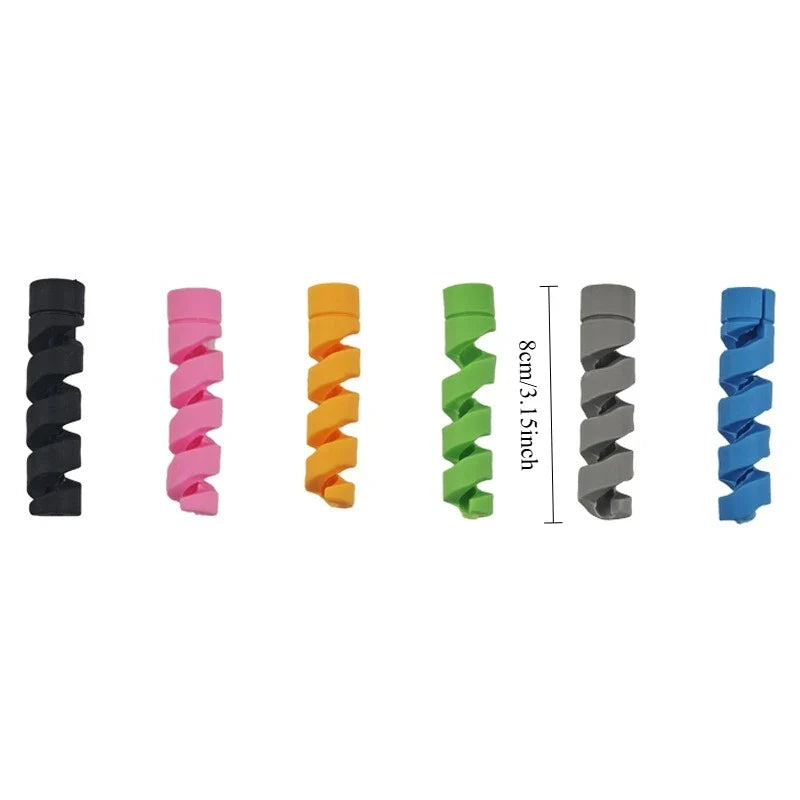5-Pack Spiral Silicone Cable Protector & Wire Saver Clips