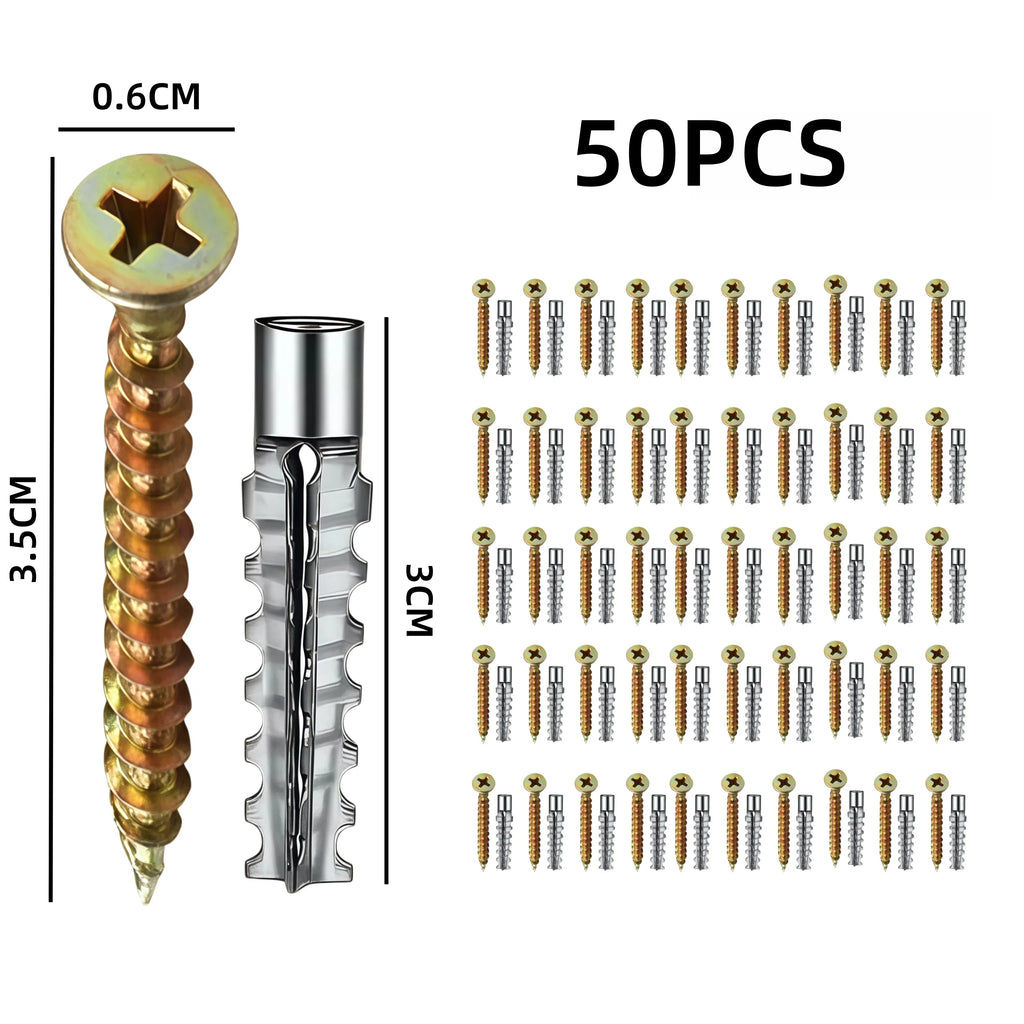 Hollow Wall Expansion Screws Kit 6/8mm Carbon Steel 50–200 Pcs