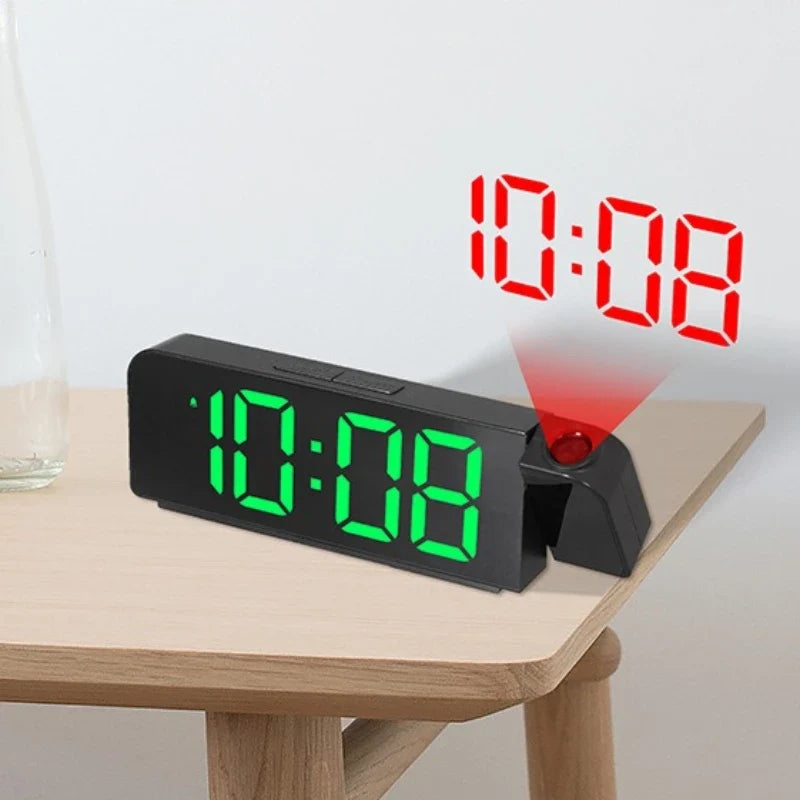 USB Projection Alarm Clock | LED Display, Temperature & Date