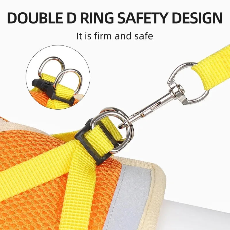 Reflective Mesh Pet Harness & Leash Set – Cats & Small Dogs