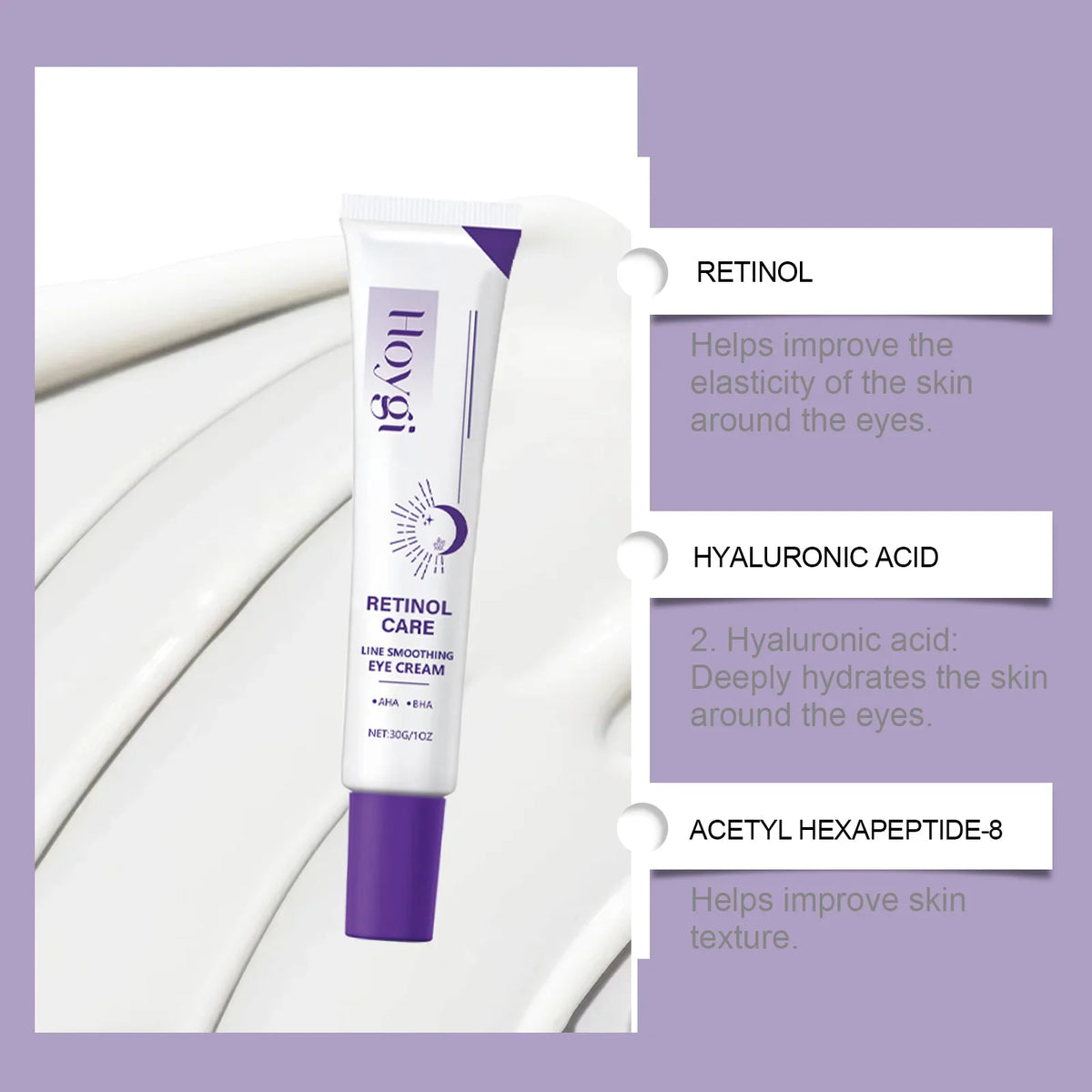 Hoygi Retinol Eye Cream – Dark Circles & Anti-Wrinkle 30g