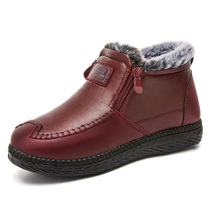 YBQJOO Women's Ankle Snow Boots – Warm Winter Suede Zip
