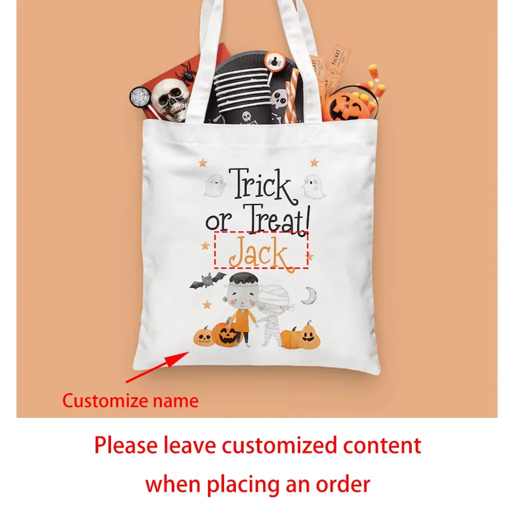 Custom Halloween Trick or Treat Bag for Kids | Personalized Tote