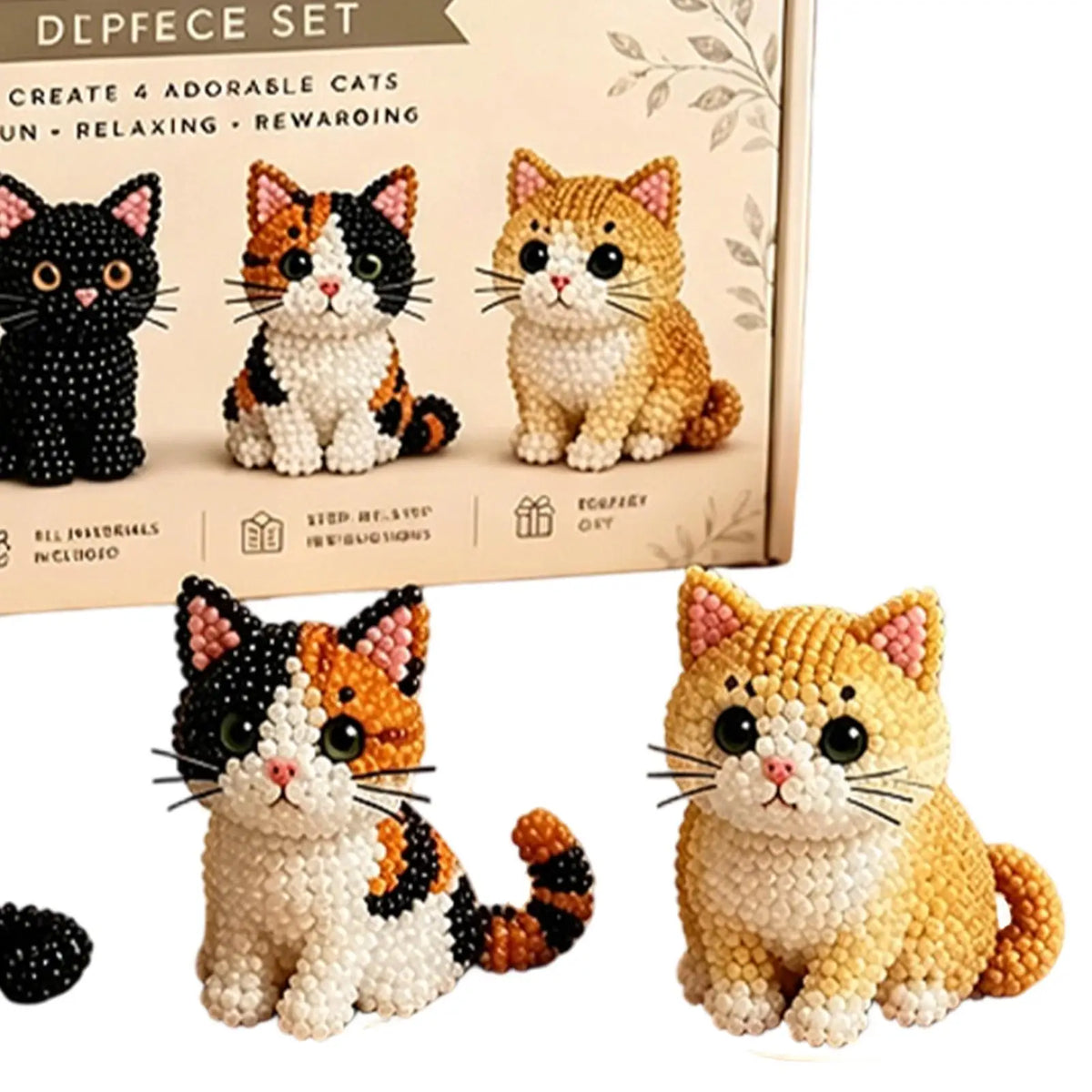 DIY Animal Beading Cute Beginner-friendly 3D Cat Funny Beadwork Desk