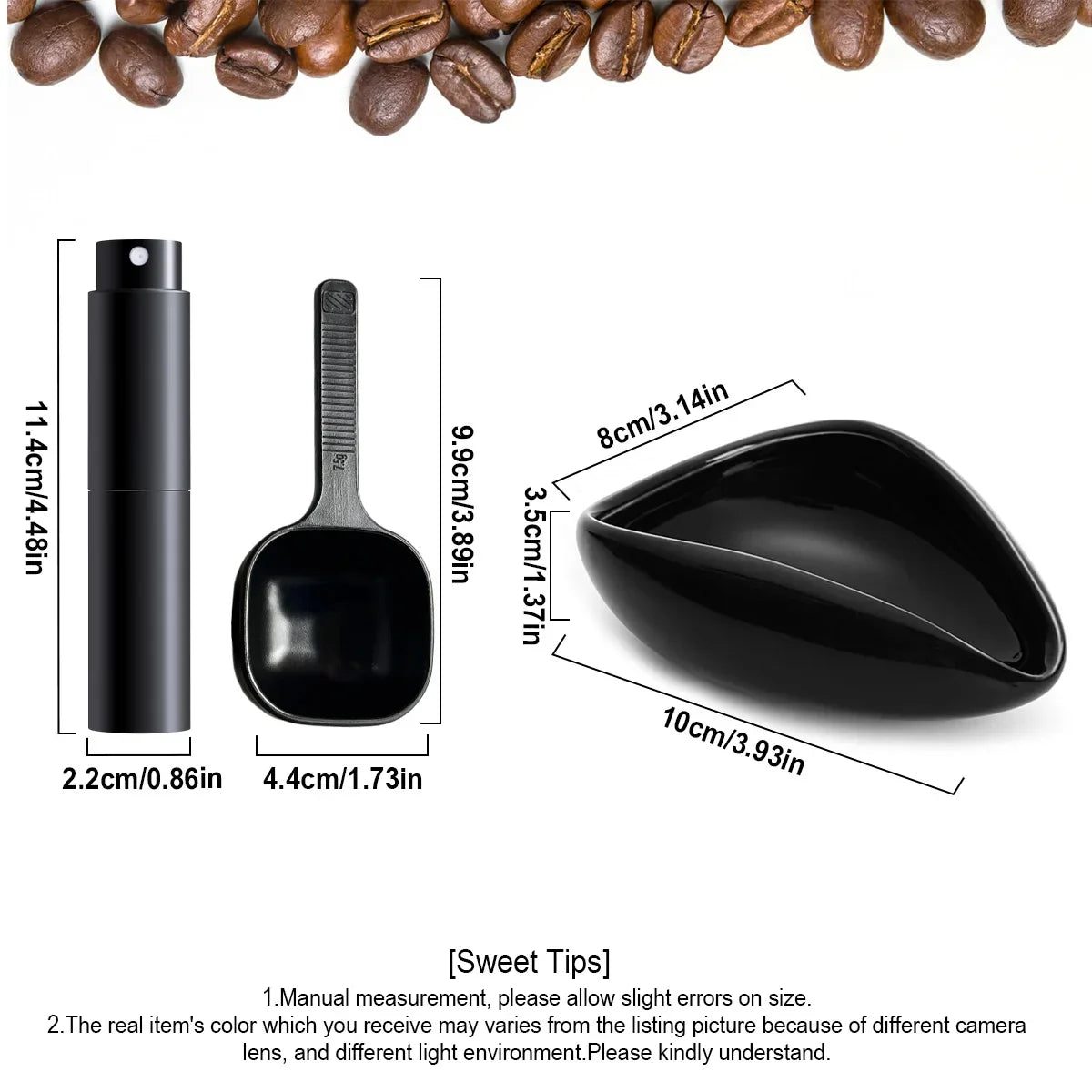 Leeseph Coffee Bean Dosing Cup Spray Bottle Bar Static Reduction