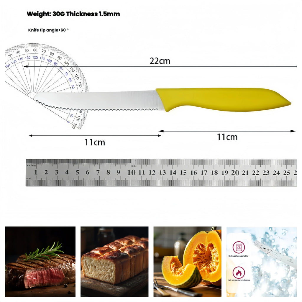 Serrated Steak & Bread Knife – Stainless Steel Multifunctional