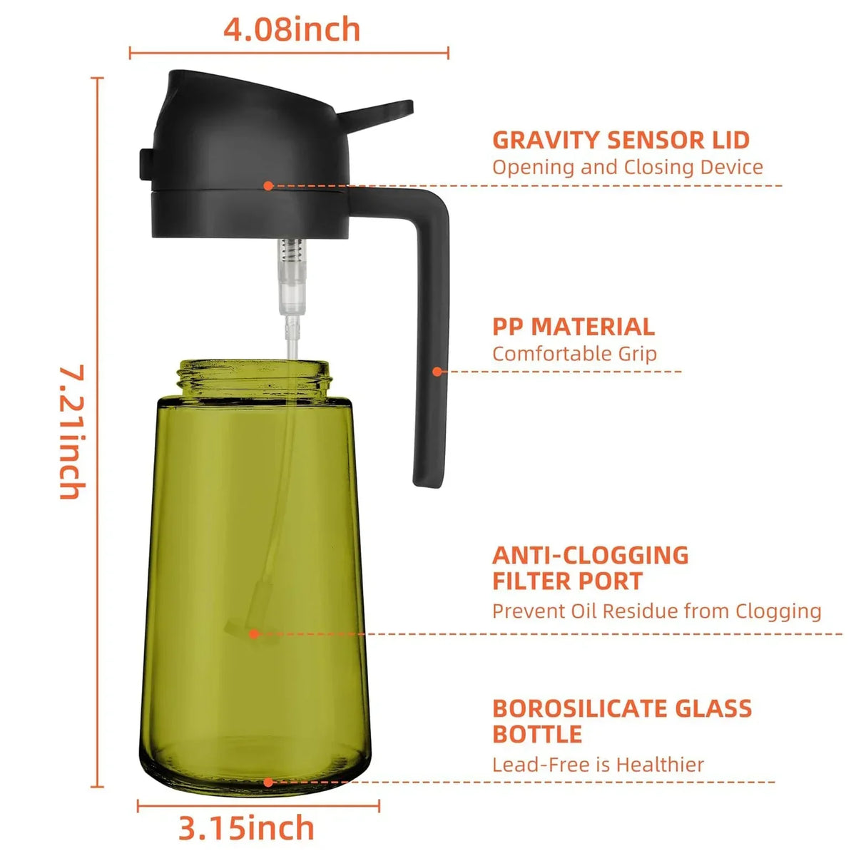 Dark Glass Olive Oil Sprayer – 500ml Lightproof Mister Bottle