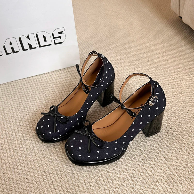 Women's Mary Jane Pumps – Butterfly-Knot Ankle Strap Heels