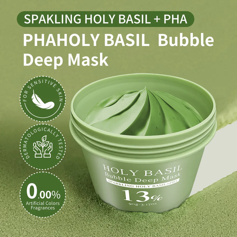 Holy Basil Sparkling Bubble Mask – Blackheads & Pore Minimizer